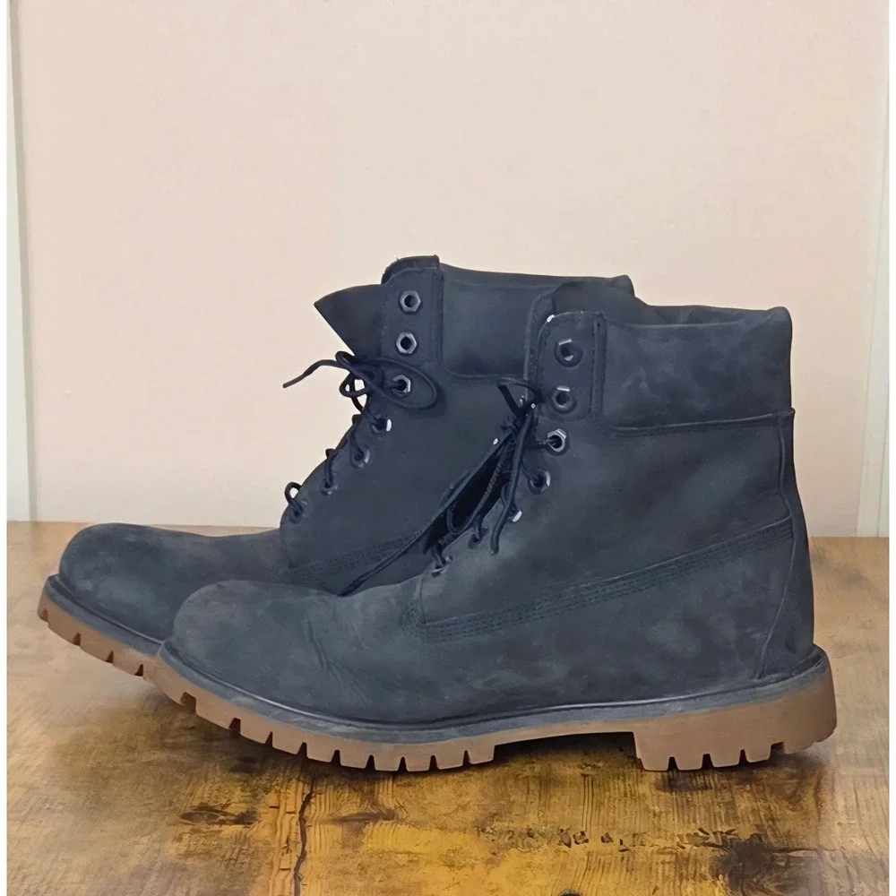 Timberland Premium 6-Inch Waterproof Boots Men's  9.5 M Gray Nubuck A3098